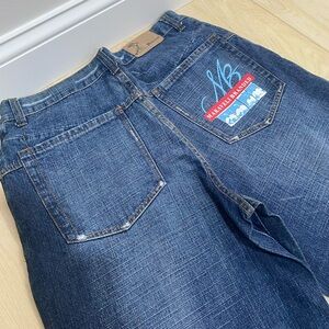 Vintage Makaveli Denim Jeans Pocket Print Graphics Men's 34 Y2K Loose Baggy